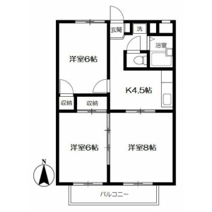 3K Mansion in Shimokodanaka - Kawasaki-shi Nakahara-ku Floorplan