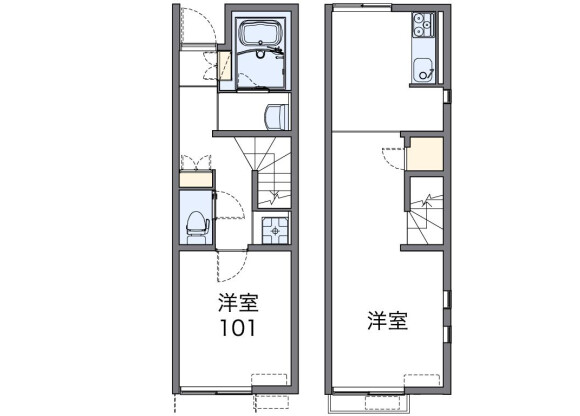 1LDK Apartment to Rent in Shimotsuke-shi Floorplan