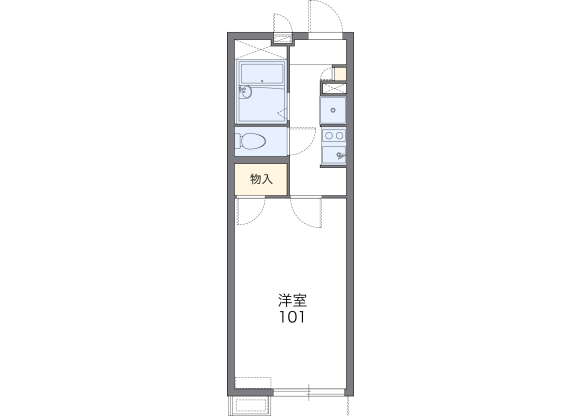 1K Apartment to Rent in Tottori-shi Floorplan