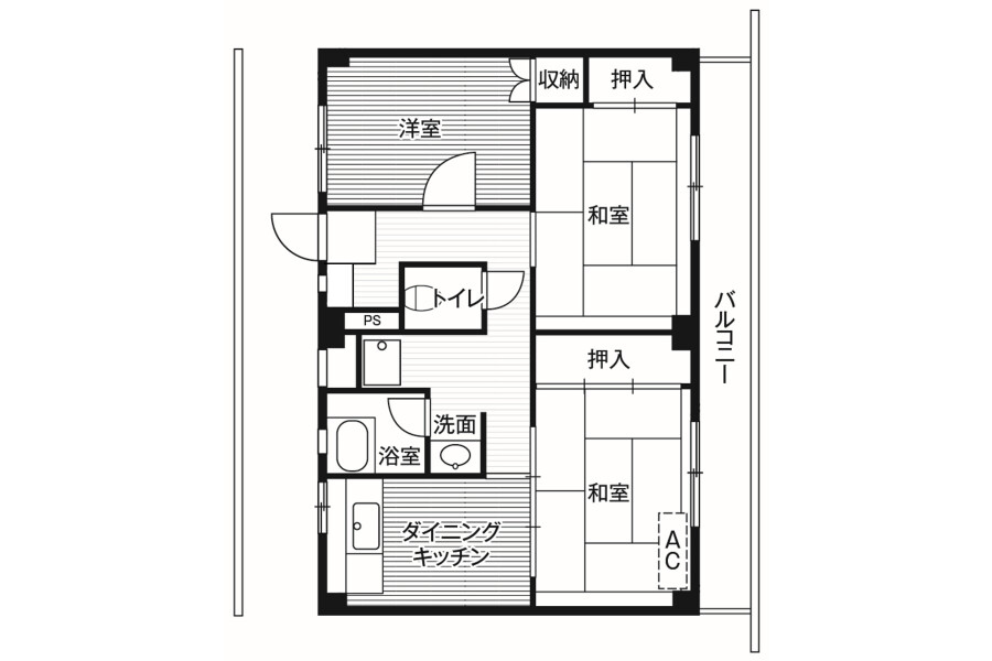 3DK Apartment to Rent in Sendai-shi Taihaku-ku Floorplan