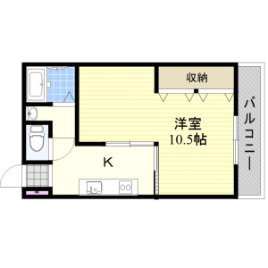 1K Mansion in Toyosato - Osaka-shi Higashiyodogawa-ku Floorplan