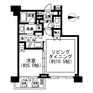 1LDK Mansion in Shinjuku - Shinjuku-ku Floorplan