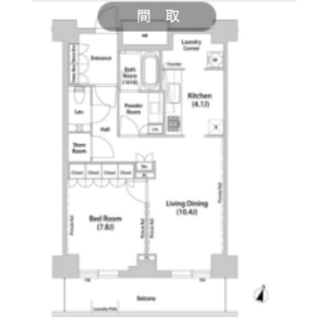 1LDK Mansion in Shinogawamachi - Shinjuku-ku Floorplan