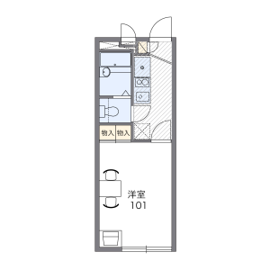 1K Apartment in Sanwacho - Toyonaka-shi Floorplan