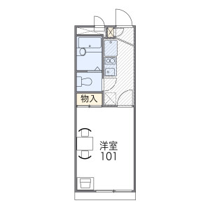 大阪市平野区平野東-1K公寓 房屋布局