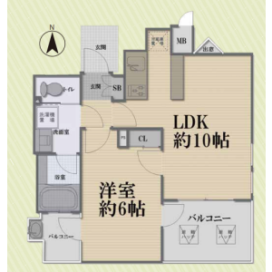 1LDK Mansion in Nakazaki - Osaka-shi Kita-ku Floorplan