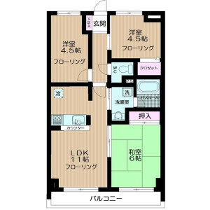 3LDK Mansion in Higashiomiya - Saitama-shi Minuma-ku Floorplan
