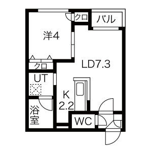 1LDK Mansion in Odorinishi(1-19-chome) - Sapporo-shi Chuo-ku Floorplan