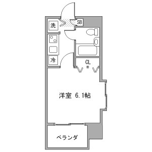 1K Mansion in Shibaura(2-4-chome) - Minato-ku Floorplan