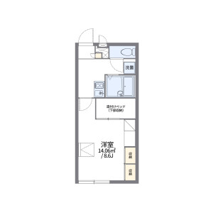 1K Apartment in Hamanocho - Chiba-shi Chuo-ku Floorplan