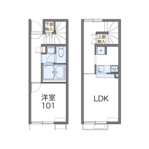 1LDK Apartment in Nogawa - Wakayama-shi Floorplan