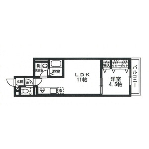 1LDK Apartment in Todorokicho - Chiba-shi Inage-ku Floorplan