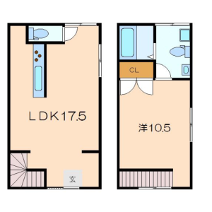 1LDK Apartment in Yasuracho - Yokosuka-shi Floorplan