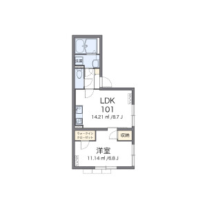 1LDK Mansion in Tachibana - Sumida-ku Floorplan