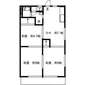 3DK Apartment in Kitakoiwa - Edogawa-ku Floorplan