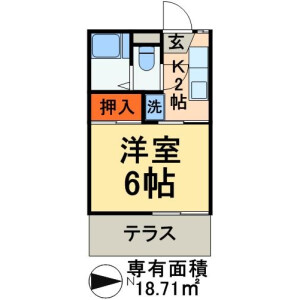 1K Apartment in Kameari - Katsushika-ku Floorplan