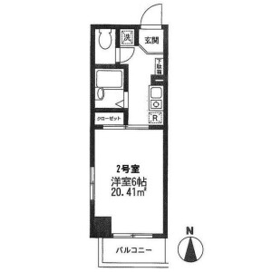 1K Mansion in Higashigotanda - Shinagawa-ku Floorplan