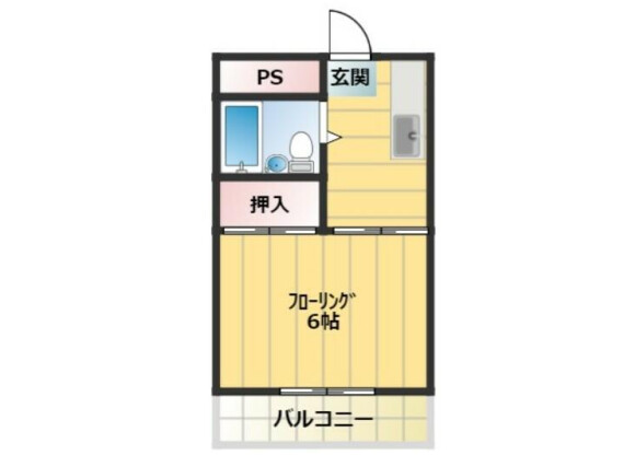1Kアパート - 横浜市神奈川区賃貸 間取り