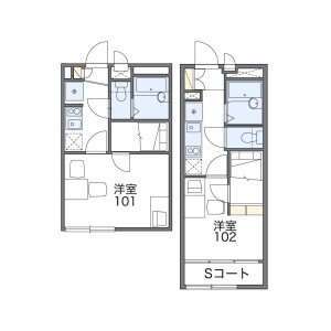 1K Apartment in Matsunami - Chiba-shi Chuo-ku Floorplan