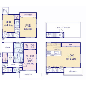 3LDK {building type} in Megurohoncho - Meguro-ku Floorplan
