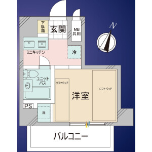 1R {building type} in Asakusa - Taito-ku Floorplan