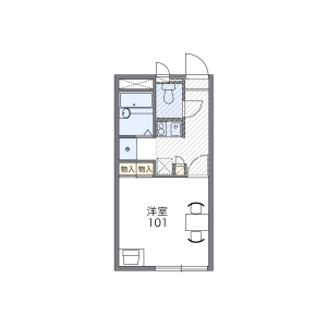 1K Apartment in Hesaka soda - Hiroshima-shi Higashi-ku Floorplan