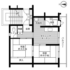 2DK Mansion in Chikami - Kumamoto-shi Minami-ku Floorplan