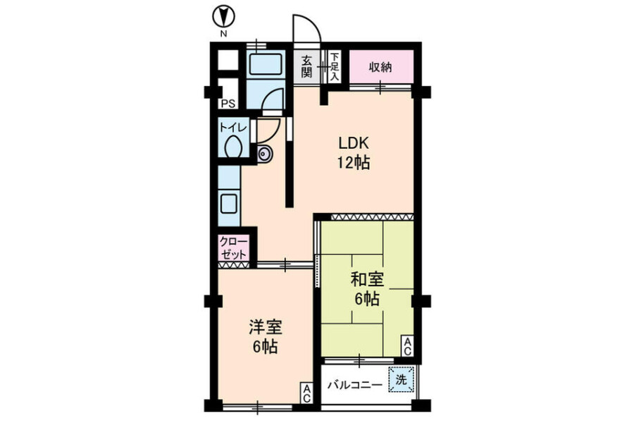 2LDK Apartment to Rent in Ota-ku Floorplan