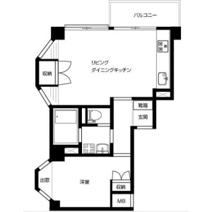1LDK Mansion in Hiroo - Shibuya-ku Floorplan