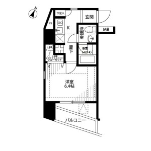 1K Mansion in Komazawa - Setagaya-ku Floorplan
