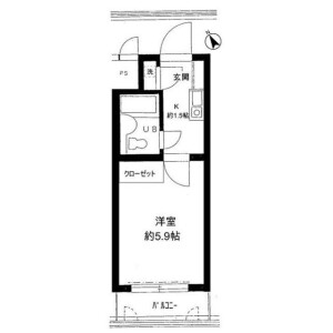 1K Mansion in Kitami - Setagaya-ku Floorplan