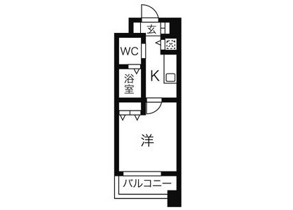 1K Apartment to Rent in Nagoya-shi Nishi-ku Floorplan