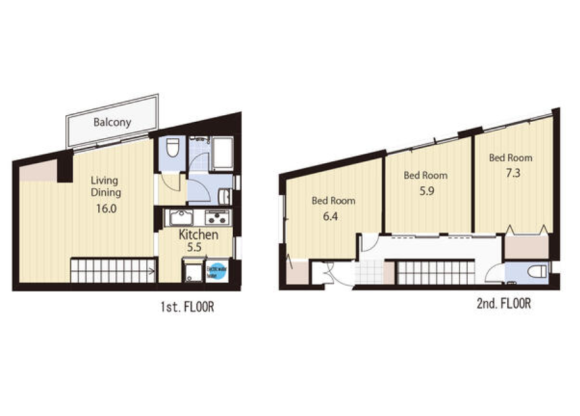3LDK Apartment to Rent in Zushi-shi Floorplan