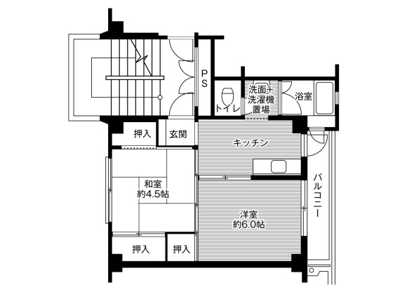 2K Apartment to Rent in Saku-shi Floorplan