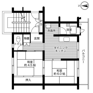 2DK Mansion in Matoba - Fukuoka-shi Minami-ku Floorplan