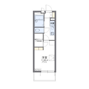 1K Mansion in Shirayamamachi - Kurume-shi Floorplan