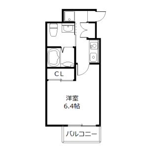 1K Mansion in Tachibanacho - Amagasaki-shi Floorplan