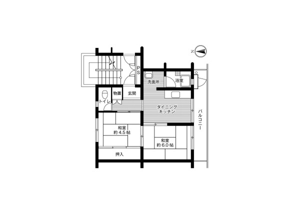 2DK Apartment to Rent in Nagasaki-shi Floorplan