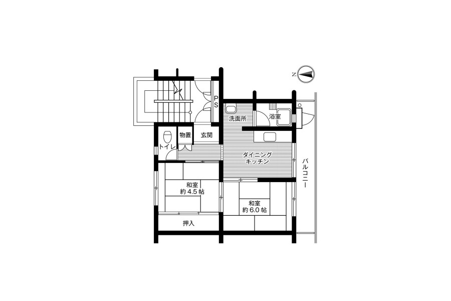 2DK Apartment to Rent in Kikugawa-shi Floorplan