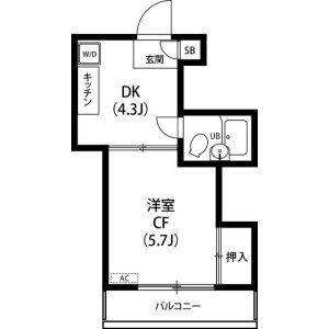 1DK Mansion in Ikebukurohoncho - Toshima-ku Floorplan