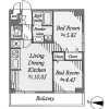 2LDK Apartment to Buy in Sumida-ku Floorplan