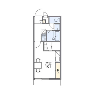 1K Apartment in Miyamae - Kurashiki-shi Floorplan