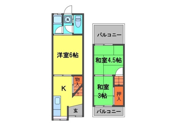 3K House to Rent in Matsubara-shi Floorplan