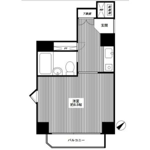 1K Mansion in Ohashi - Meguro-ku Floorplan