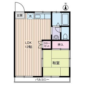 1LDK Apartment in Kasugacho - Nerima-ku Floorplan
