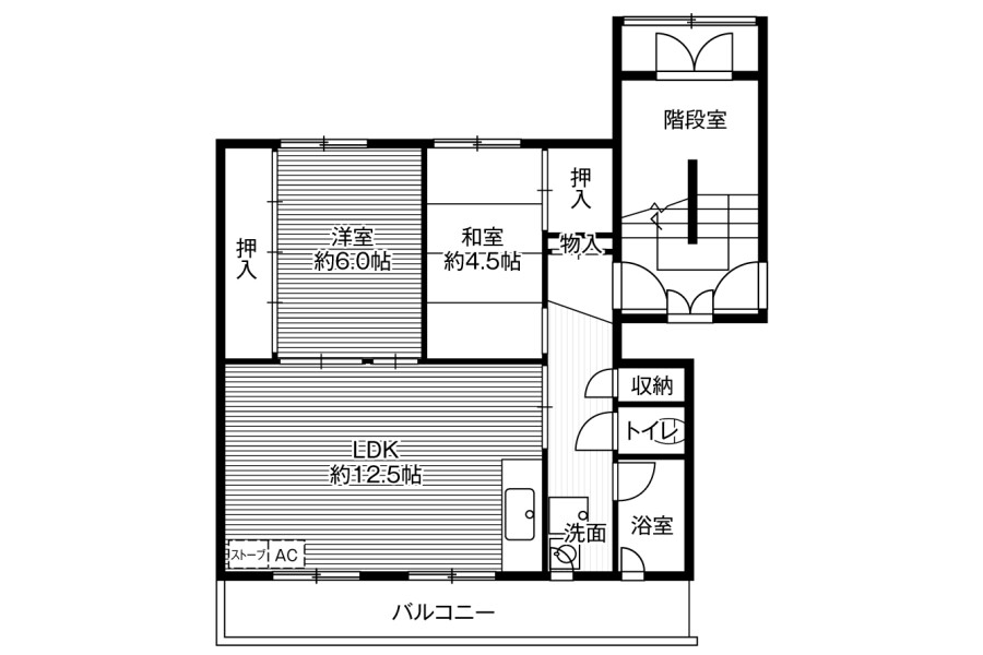 2LDK Apartment to Rent in Otaru-shi Floorplan