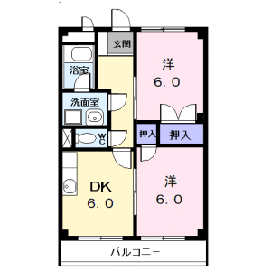 2DK Mansion in Inabajicho - Nagoya-shi Nakamura-ku Floorplan