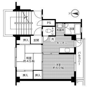 2K Mansion in Naka - Kashima-shi Floorplan