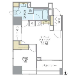 1LDK Mansion in Azabujuban - Minato-ku Floorplan