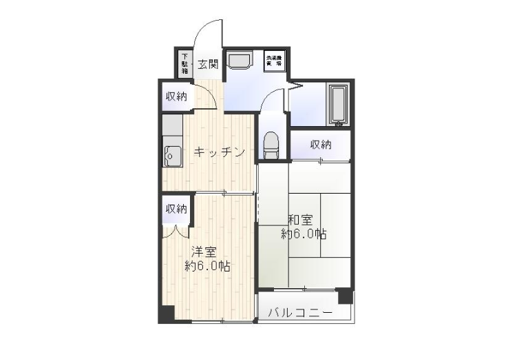 2K Apartment to Rent in Koto-ku Floorplan